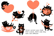 Valentine cats illustrations, a Decorative Illustration by KatPush (Thumbnail 6 of 6)