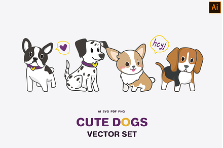 Cute Dogs Vector