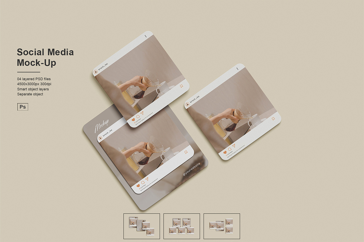 Social Media Mockup, a Social Media Template by Pexelcorner (Photo 1 of 5)