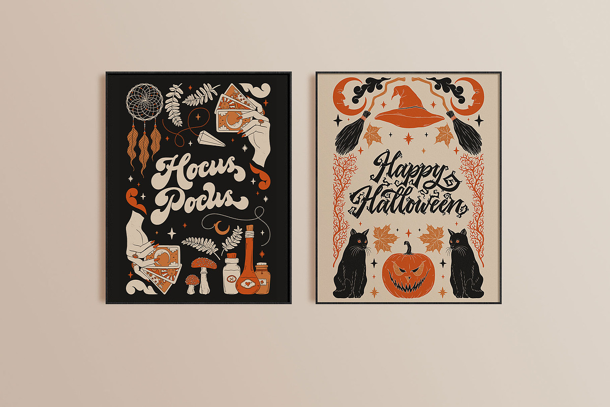 Vintage Halloween Clipart, a Decorative Illustration by ElenKoss (Photo 8 of 8)