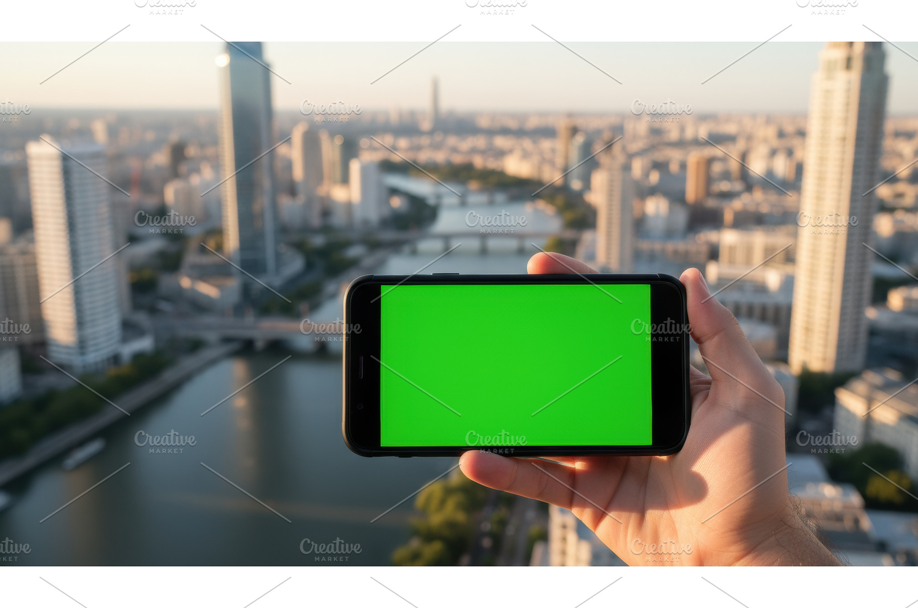 Hand holding smartphone with green, a Technology Photo by Igor Tichonow