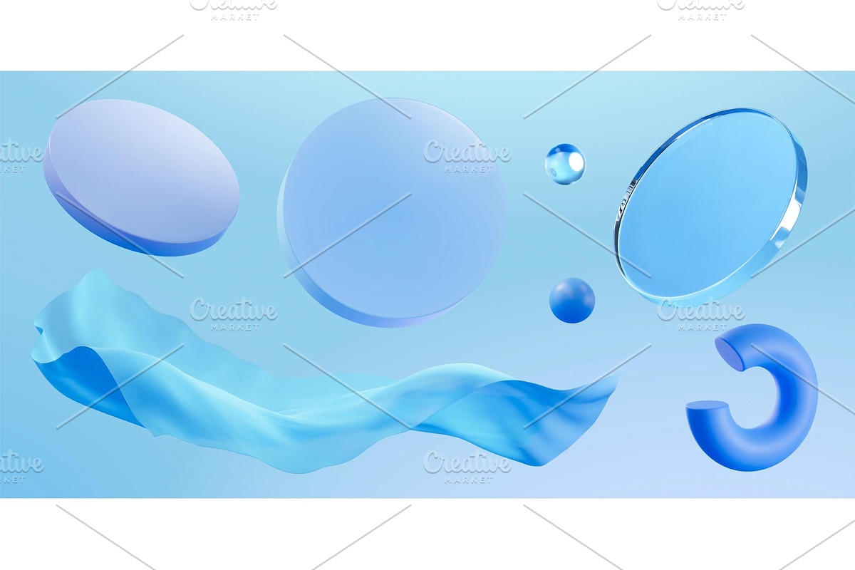 Set of 3D geometric elements, an Object Graphic by TotallypicRF