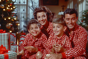 Retro Styled Holiday Family Portrait, a Holiday Photo by Andy Dean Photography