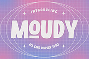 MOUDY - All Caps Display Font, a Font by Gassstype (Thumbnail 1 of 8)