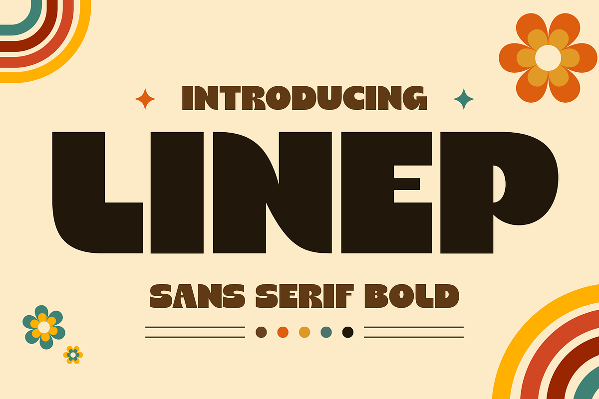 Linep – Bold Retro SansSerif Display, a Sans Serif Font by MaikoHatta (Photo 1 of 9)