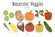 Watercolor Veggies with & w/o Faces, an Illustration by Ashley Katrina (Thumbnail 5 of 10)