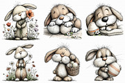 Vintage Easter Spring Bunny Clipart, an Illustration by Libby Wishes (Thumbnail 2 of 8)