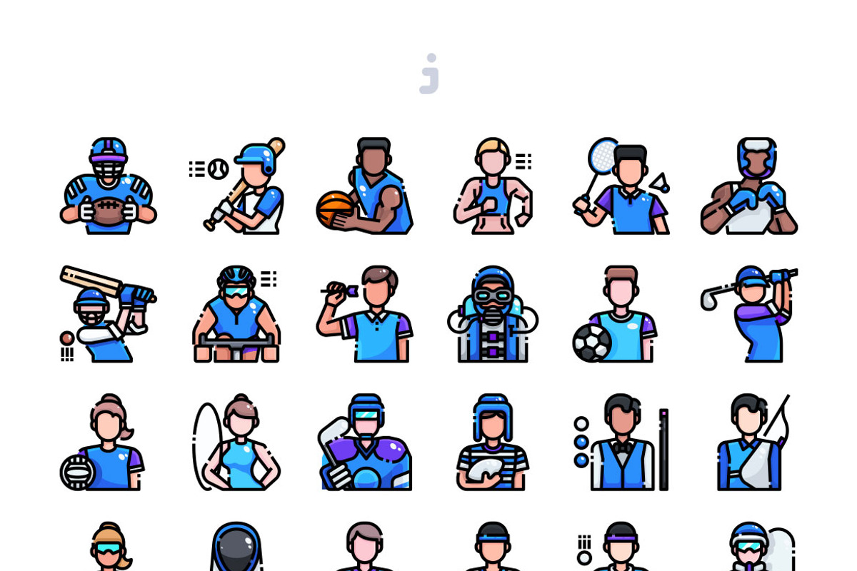 30 Sport Avatar Icon set, an Outline Icon by Just Icon (Photo 2 of 3)