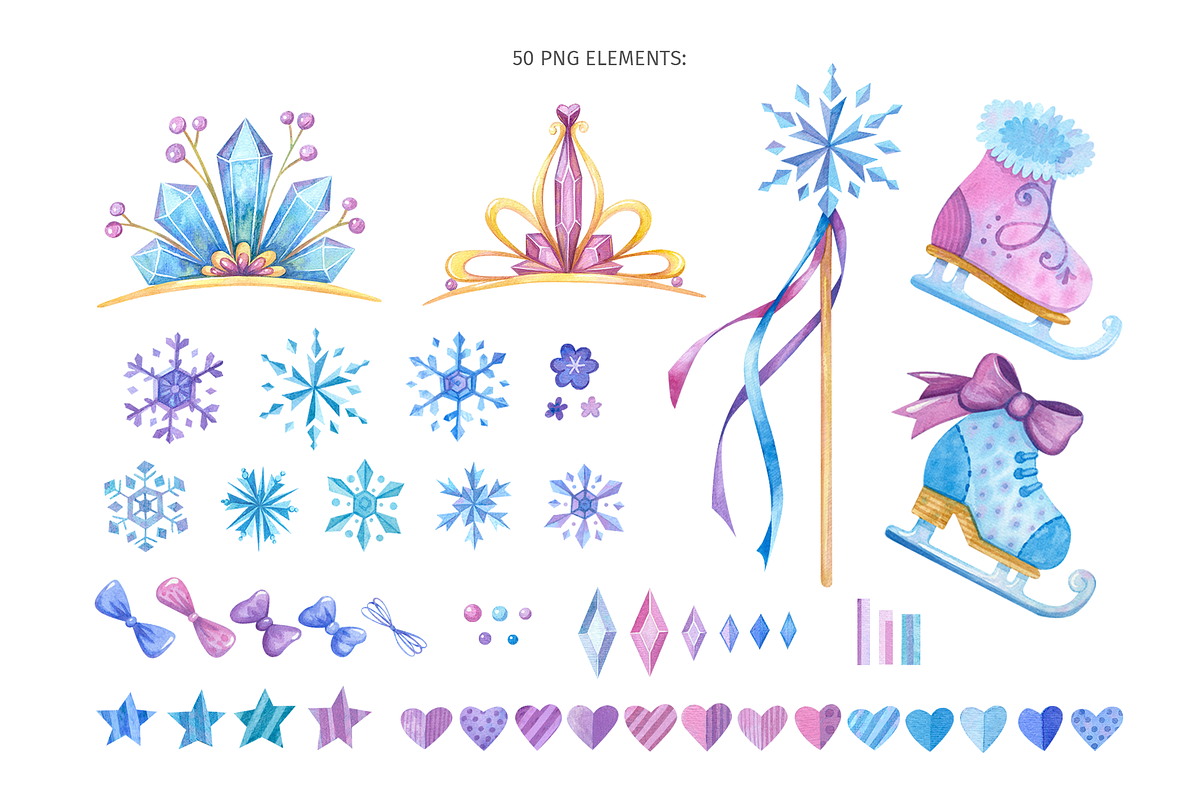 Frozen Tale Clipart & Patterns, an Illustration by Valin Malin (Photo 2 of 11)