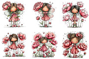 Spring Fairy Peony Clipart, an Illustration by CraftArtStudio (Thumbnail 3 of 6)
