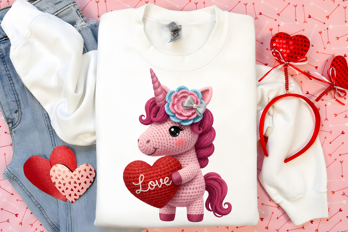 Faux Yarn Valentine Unicorn Png, an Illustration by Canvas Craft (Photo 3 of 6)