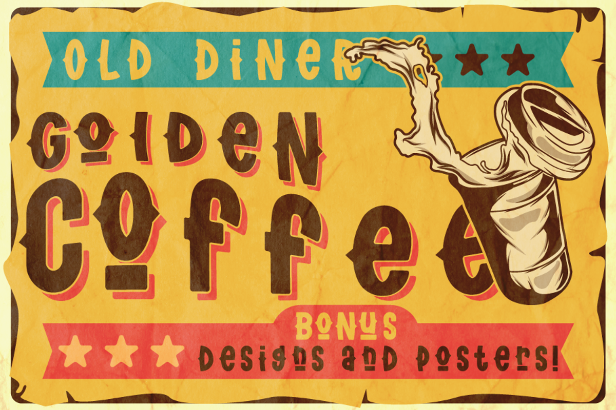 Golden coffee font, posters&designs, a Font by Heather_insane (Photo 1 of 11)