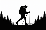 silhouette hiker climbing a mountain, an Illustration by Amazin_art (Thumbnail 7 of 17)