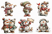Rustic winter – Snowman PNG clipart, an Illustration by Libby Wishes (Thumbnail 7 of 7)