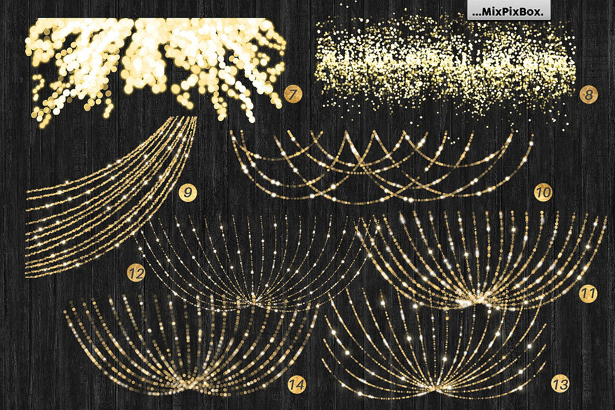 Christmas Lights Golden Glow, a Layer Style Add-On by MixPixBox (Photo 9 of 12)