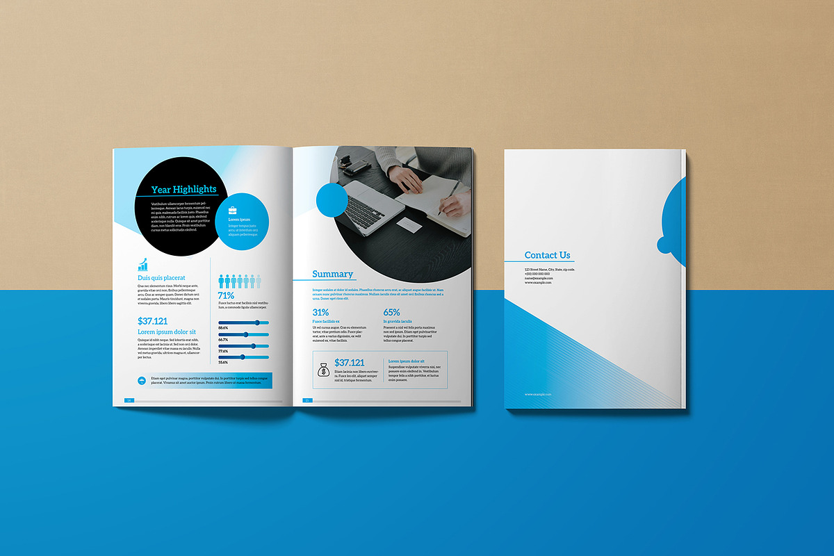 Annual Report Template, a Brochure Template by retrographix (Photo 5 of 6)