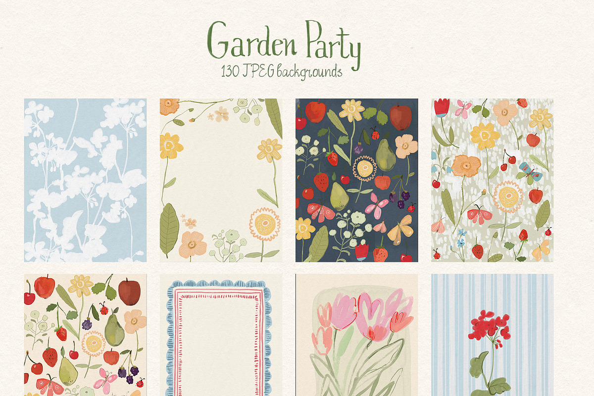 Whimsical Floral Backgrounds Frames, a Background Graphic by whiteheartdesign (Photo 9 of 20)