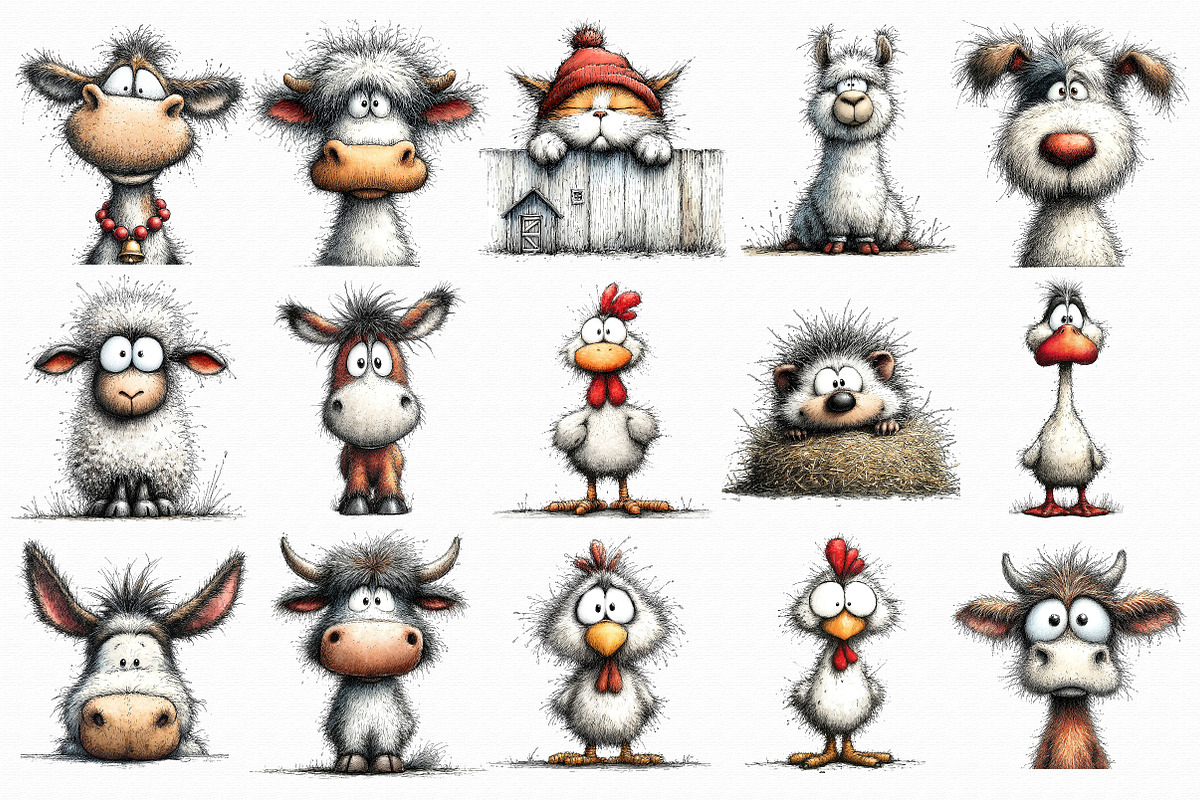 Quirky Farm Animals PNG Clipart, an Illustration by Libby Wishes (Photo 2 of 6)