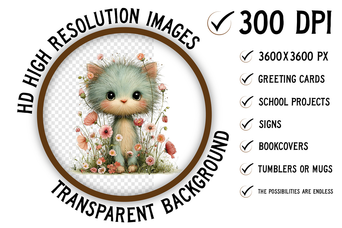 Whimsical Spring Cats Clipart, an Illustration by Craft Nest (Photo 2 of 11)