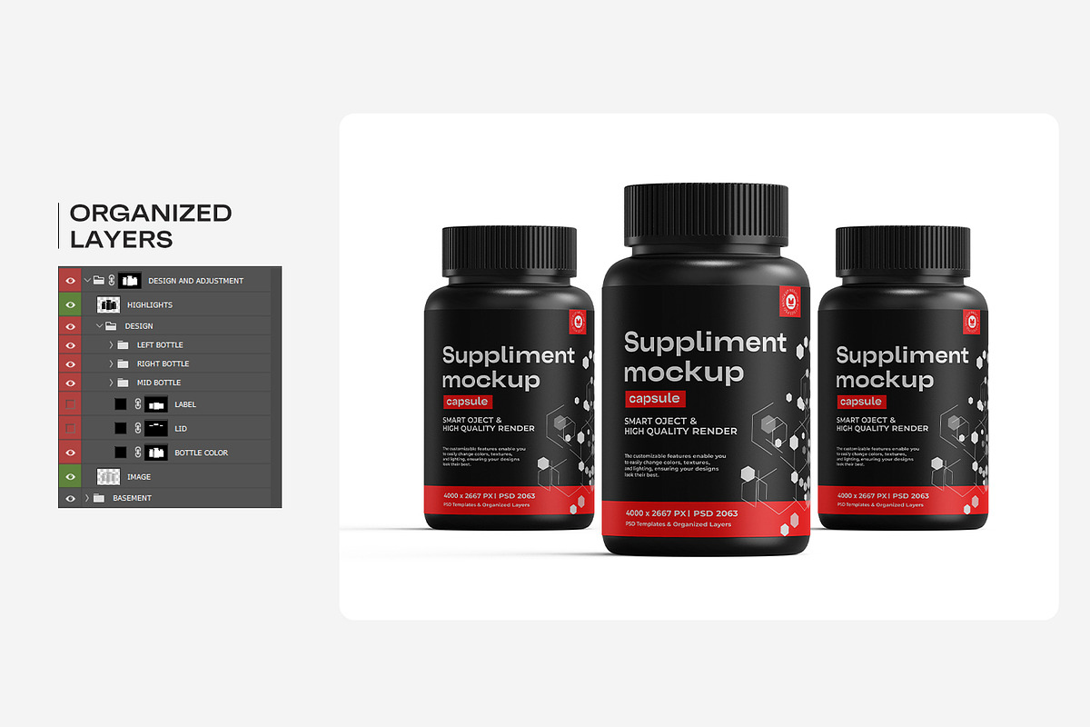Medical Supplement Bottle Mockup, a Packaging Mockup by Ram Studio LLC (Photo 10 of 15)