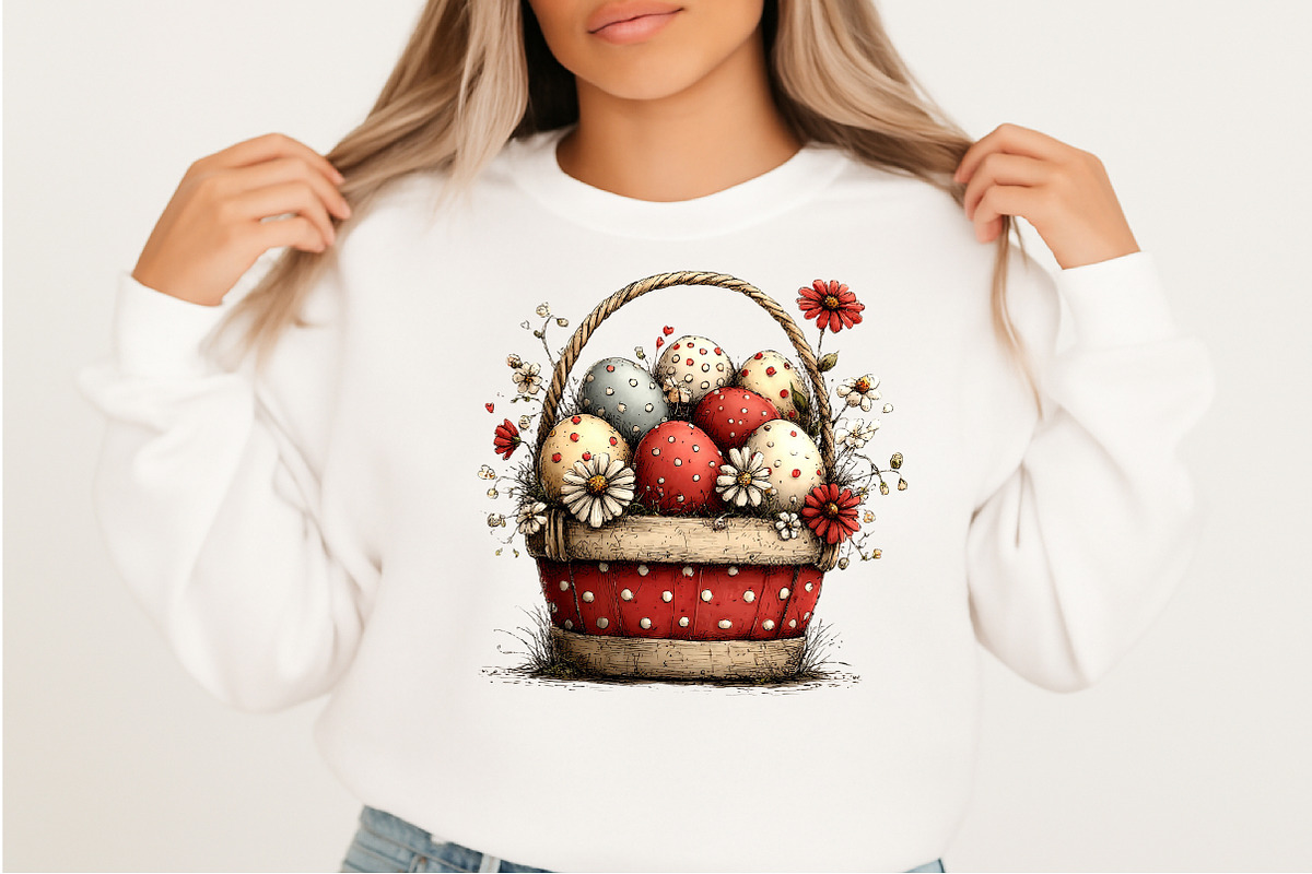 Whimsical Easter Eggs Basket Clipart, an Illustration by Craft Nest (Photo 7 of 11)