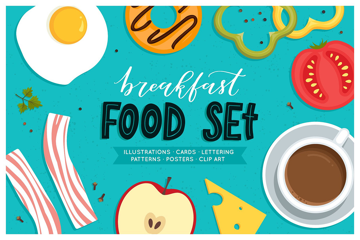 Breakfast Food Set, a Food Illustration by Anna Krestiannykova (Photo 1 of 14)