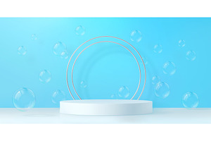 Podium with soap bubbles, a Decorative Illustration by Buch&Bee