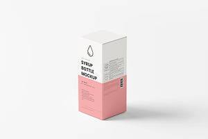 Syrup Bottle And Box Mockups