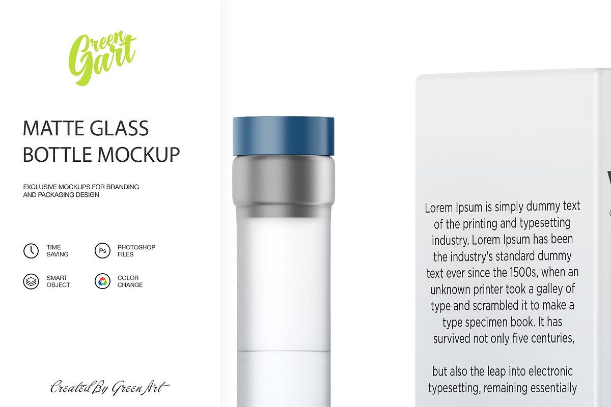 2 PSD Matte Vodka Botle Mockup, a Product Mockup by Green Art (Photo 6 of 7)