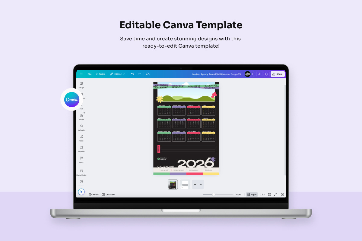 Creative Studio Wall Calendar 2026 preview 2