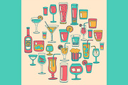 Doodle cocktail icons and patterns, a Pattern Graphic by Art Loft (Thumbnail 6 of 16)