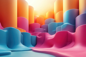 Colorful abstract landscape with vib, a Photo by Tanuart