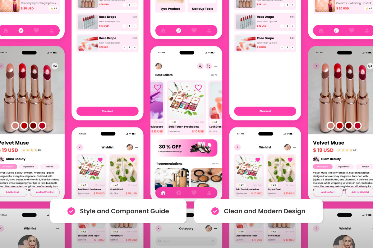 Glamify - Cosmetic Design Template, an App Template by productype1 (Photo 3 of 5)