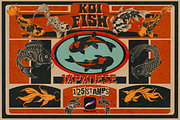 Japanese koi fish stamps Procreate, a Brush Add-On by TheWhiteCatLab (Thumbnail 1 of 3)