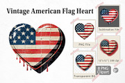 Vintage American Flag Heart, a Graphic by Artnoy (Thumbnail 1 of 5)
