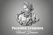 Poseidon Sculpture - Hand Drawn, an Illustration by BusOne (Thumbnail 1 of 3)