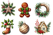 Christmas Wood and Botanicals clipar, an Illustration by Designworld (Thumbnail 4 of 5)