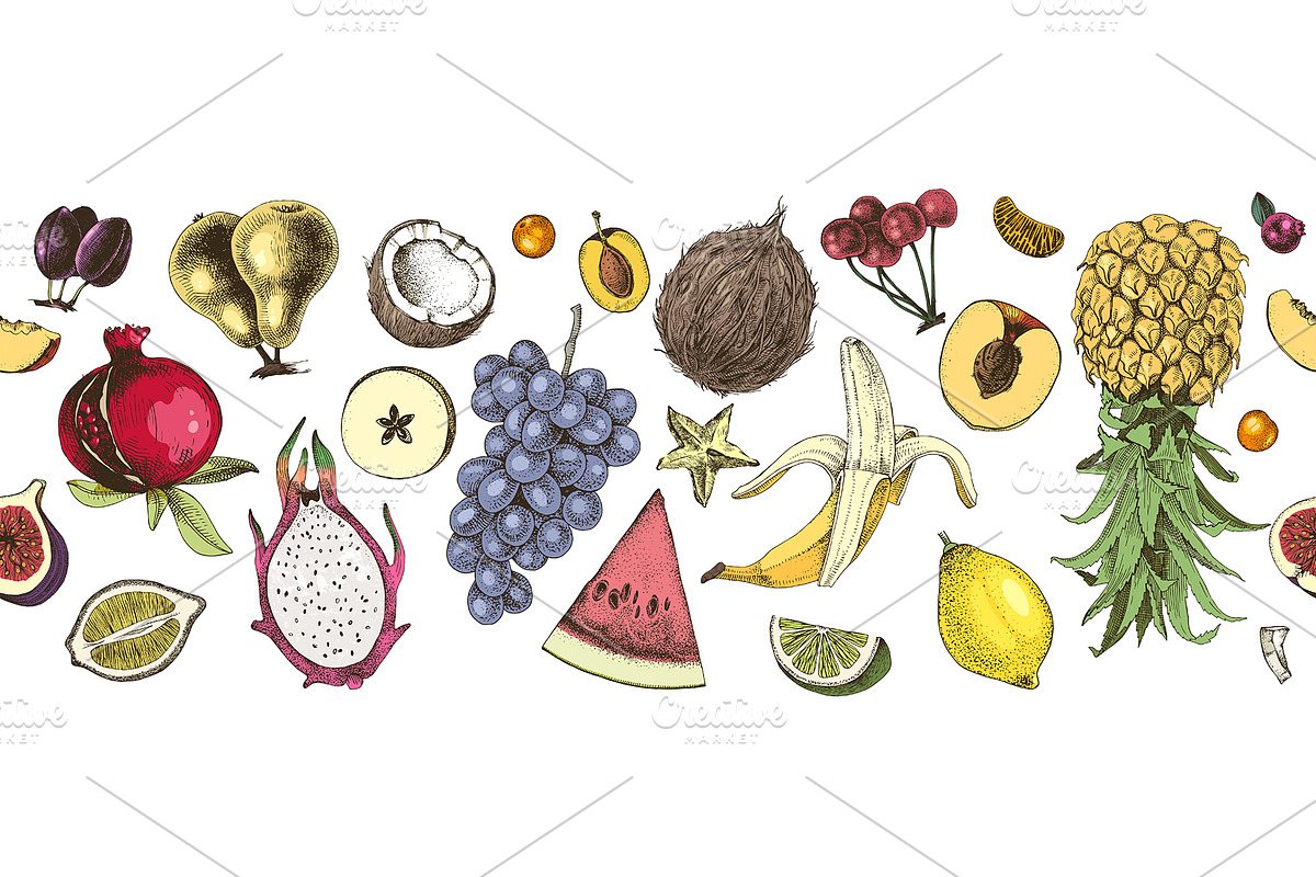 Hand drawn fruits and berries, an Object Graphic by handsketched (Photo 12 of 14)