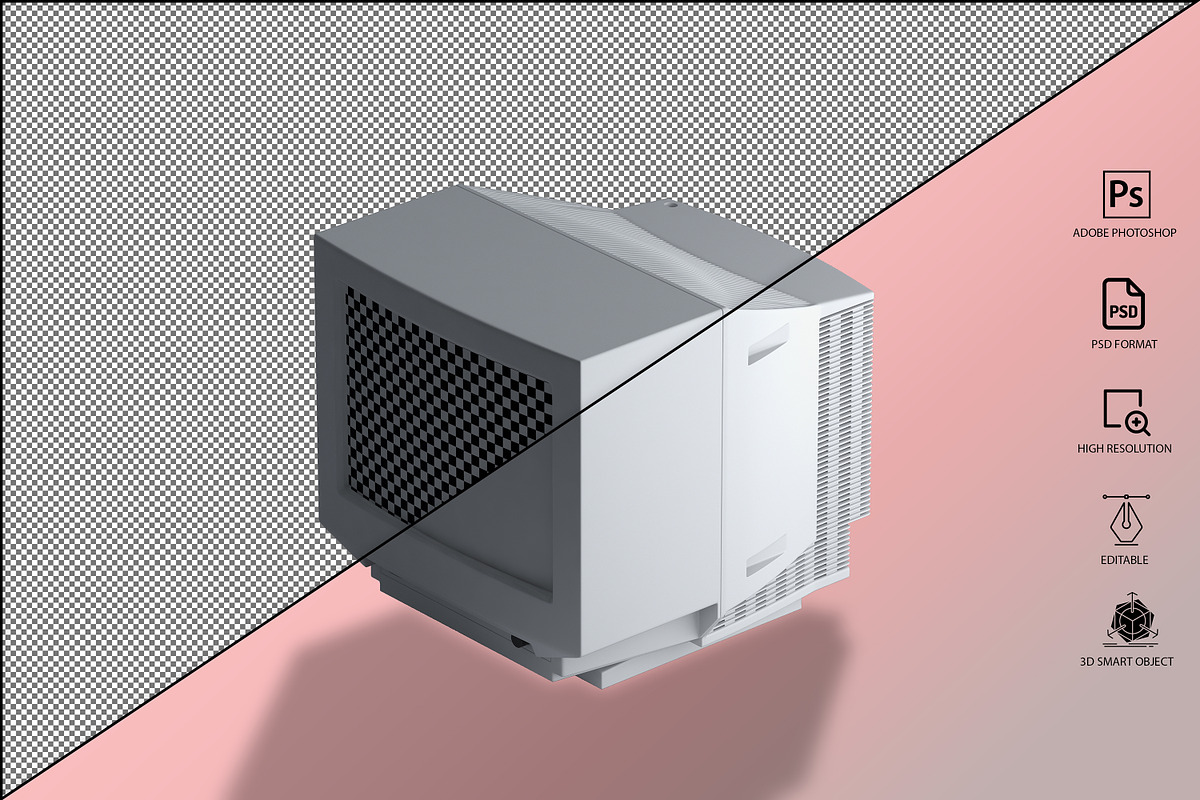 Generic CRT Monitor Mockup, a Mockup by GraphicVil (Photo 15 of 23)