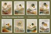 Modern Nature Landscape Illustration, a Decorative Illustration by Housui Patterns (Thumbnail 2 of 12)