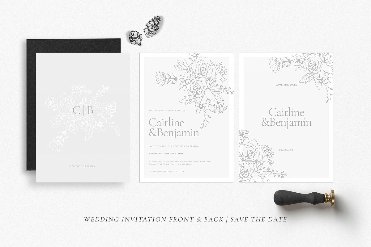 Modern Sketch Floral Wedding Suite, an Invitation Template by Azka Creative (Photo 7 of 8)