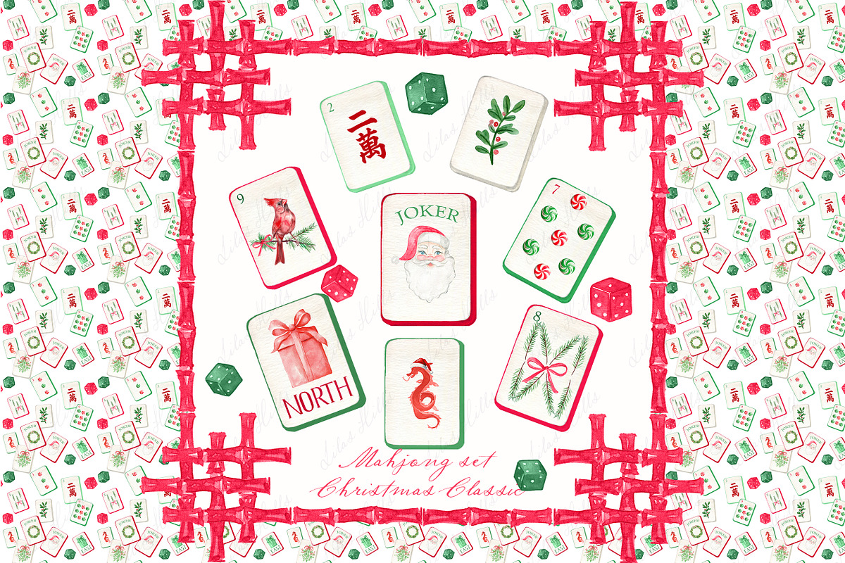 Mahjong  Christmas Classic PNG, an Illustration by LABFcreations (Photo 1 of 5)