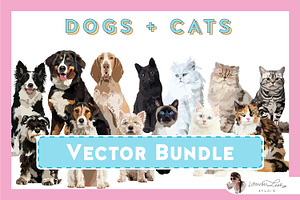 Dogs + Cats Vector Bundle