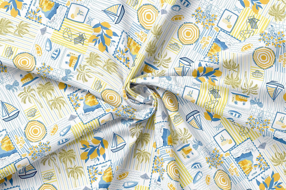 Limoncello - summer Amalfi patterns, a Pattern Graphic by Tani Kuzminka (Photo 10 of 24)