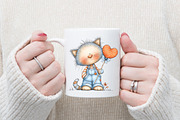 Valentine Cat Clipart Bundle, an Illustration by designcity5 (Thumbnail 5 of 5)
