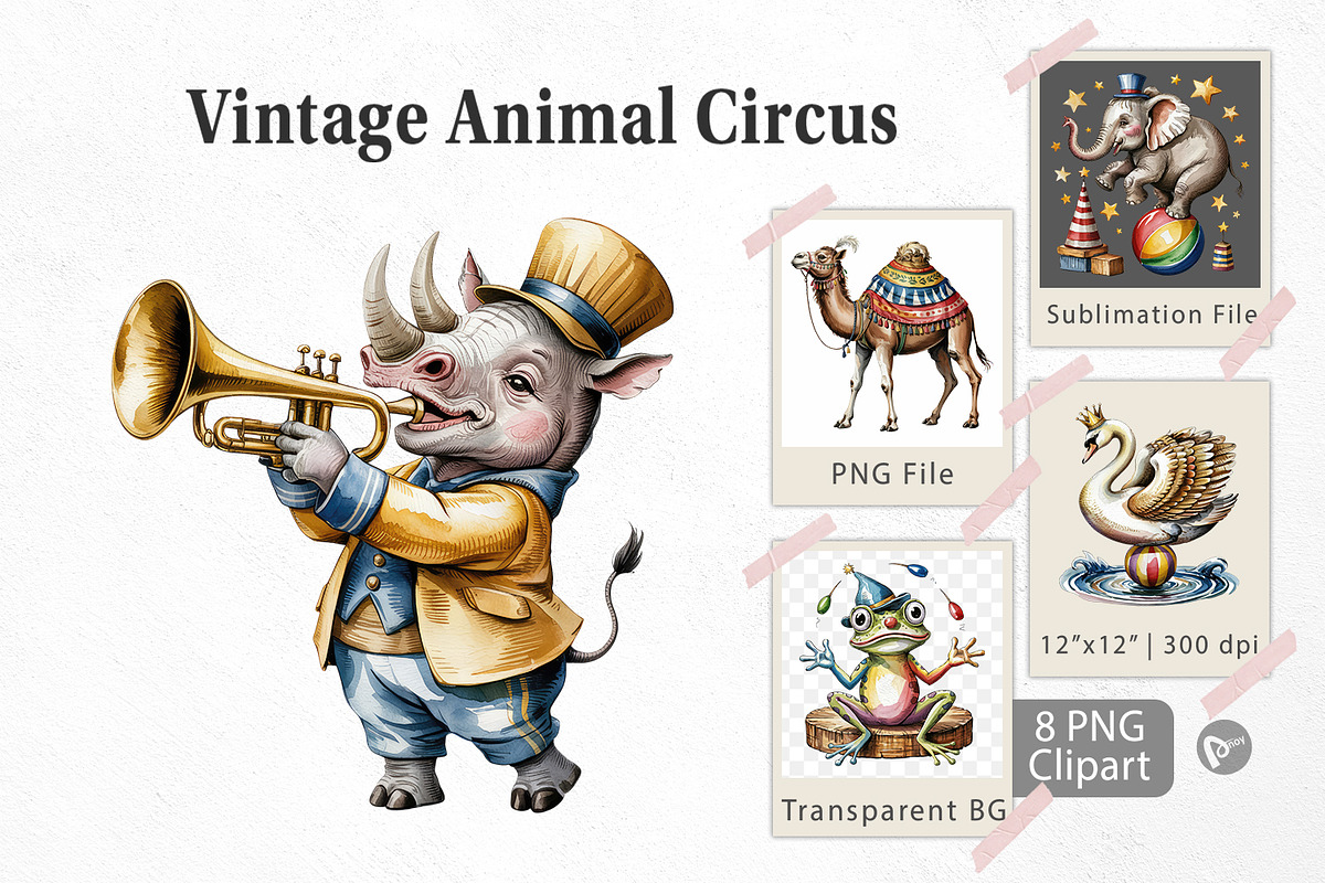Vintage Animal Circus, a Graphic by Artnoy (Photo 1 of 5)