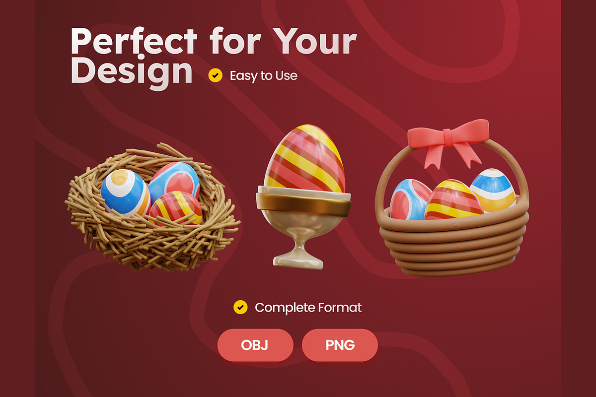 Easter Eggs 3D Icons, an Object 3D Model by Rakata Studio (Photo 4 of 7)