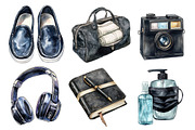 Black Travel Essentials PNG, an Illustration by SinaCreation (Thumbnail 3 of 4)