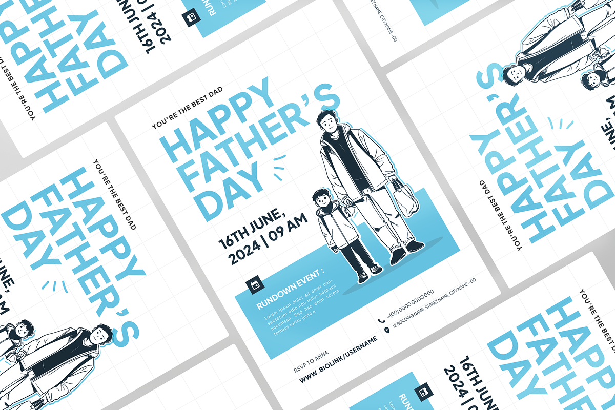 Minimal Father Day Celebration Flyer, a Flyer Template by Annora Studio (Photo 3 of 5)