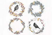 Scandinavian Winter Watercolor Set, an Animal Illustration by RhianAwni (Thumbnail 2 of 13)